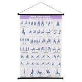 Chair Yoga Wall Chart, 31 Poses Free Weight Body Building Guide, Seated Exercise Poster with Hanging Rod & Rope, Yoga Positions & Stretching Workouts for Home or Office Use, 24*16inch(SIZE:24*16inch)