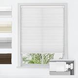 LazBlinds No Tools No Drill Cordless Cellular Shades, Light Filtering Honeycomb Shades for Home, Thermal Insulation Blinds for Windows, 22" W x 36" H, White