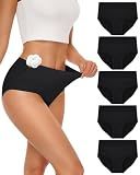 SIMIYA Cotton Underwear for Women, High Waisted Full Coverage Briefs 5 Pack