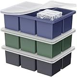 Large Ice Cube Tray for Whiskey: 2" Big Silicone Ice Tray with Lid for Whisky - 3Pack Old Fashioned Ice Cube Trays for Cocktail - Huge Square Cubed Bourbon Ice Cube Maker