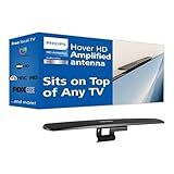 Philips Hover Amplified HD Digital TV Antenna, Long Range Smart TV Antenna, Easy Mount on Top of TV Design, Supports 4K 1080P HD VHF UHF, Signal Booster, Coax HDTV Cable/AC Adapter, SDV7219N/27