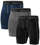 Roadbox Compression Shorts for Men Athletic Workout Underwear Running Gym Spandex Short Sports(Black,Gray,Navy,M)