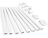126in Cord Hider Kit, ZhiYo Cord Covers for Wall Mounted TV, Paintable Wire Cover for Cords, TV Cable Hider Wall Kit, Wall Cord Concealer, Cable Cover Wall Wire Management, 8xL15.7in W0.95in H0.55in