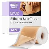 Silicone Scar Tape — Medical-Grade, 1.6" x 60", Cut-to-Fit for C-Section, Surgical & Keloid Scars, Face & Wrinkles | Reusable