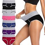 Annenmy Tummy Control Postpartum Underwear for Women Cotton High Waisted Underwear Full Coverage Briefs Ladies underwear Panties Plus Size, Black/Gray/Pink/Navy Blue/Purple/Red, XX-Large