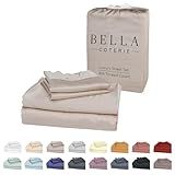 Bella Coterie Luxury Bamboo Viscose King Size Sheet Set | 100% Organically Grown | Ultra Soft | Cooling for Hot Sleepers | 18" Deep Pocket [Dune]