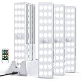 LED Closet Light with Charging Station, 6 Pcs 30LEDs 8'' Dimmer Rechargeable Motion Sensor Under Cabinet Lighting, Stick-Anywhere Night Light for Wardrobe,Kitchen