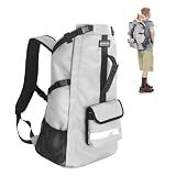 FOXFOCUS Waterproof Dog Backpack Carrier for Medium Dogs Under 30 lb, Grey