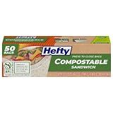 Hefty Compostable Press-To-Close​ Sandwich bags, 50 Count