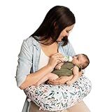 Boppy Nursing Pillow - Firm, Ergonomic U-Shaped Bottle and Breastfeeding Pillow with High Lift for Comfort and Support, Spacious Surface - Pink Garden Flowers