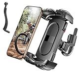 YYFWND Bike Motorcycle Phone Holder with 2 Clamps, [New Generation] Bicycle Cell Phone Mount Better Suited for Flat Handlebars & Bicycle Stems, Electric Ebike Accessories, for 4.92"-6.8" Smartphones