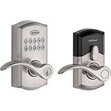 Kwikset SmartCode 955 Pembroke Light Commercial 10-Button Keypad Electronic Lever, Convenient Keyless Entry, 3-Year Batter Life and High Traffic Durability in Satin Nickel