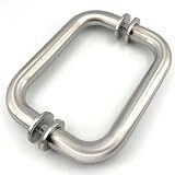 NovaNectar Glass Shower Door Handle, Brushed Nickel, 6 inch
