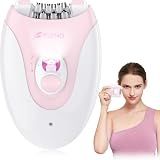 Smooth Glide Epilator for Women, Gentle 2-Speed Hair Removal Device with LED Light, 36 Tweezers & Massage Pad, Rechargeable Epilator for Face, Bikini, Legs & Underarms