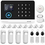Clouree WiFi 4G Alarm System for Home Security, Wireless Home Alarm 21 Piece Kit with Siren, PIR Motion Sensors, Remote Controls