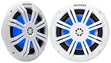 KICKER 51KM604WL 6.5"(165mm) Marine Coaxial Speaker, .5"(13mm) Tweeter, RGB LED Lighting, White Grilles, 4-Ohms, 50 Watts RMS, 150 Watts Peak, One Pair