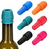 6 Pack Silicone Wine Stopper, Wine Stoppers for Wine Bottles, Wine Seal Stopper Can Be Reused to Keep Wine Fresh, by Brusoon (Multicolor)