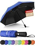 Seniny Windproof Travel Umbrella, Automatic Umbrellas for Rain, Portable & Compact Umbrellas for Backpack, Strong UV for Protection, Folding Small Sun Umbrella for Car, Walking, Dark Blue