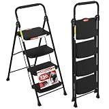 HBTower 4 Step Ladder, Step Stool Foldable with Wide Anti-Slip Pedal