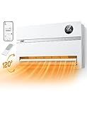 Dreo Smart Wall Heater, Electric Space Heater for Bedroom 1500W, 120° Vertical Oscillation, Adjustable Thermostat, Remote Control, 24H Timer, Easy-Mount Heater for Indoor Use, Works with Alexa, WH719S