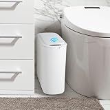 Cesun Automatic Small Bathroom Trash Can with Lid, 2.6 Gallon, White