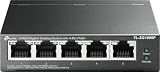 TP-Link TL-SG1005P, 5 Port Gigabit PoE Switch, 4 PoE+ Ports @65W, Desktop, Plug & Play, Sturdy Metal w/ Shielded Ports, Fanless, QoS & IGMP Snooping