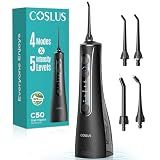 COSLUS ADA Accepted C50 Water Dental Flosser, 4 Modes 5 Power Levels, Black
