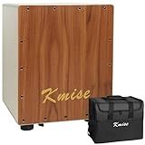 Kmise Portable Cajon Drum Box, 11.8×12.2×14.5" Adjustable Snare Cajons Drums, Solid Acacia & Birch Wood, Percussion Instrument Gift for Adults Kids, With Carry Bag,for Home Live Performance Practice