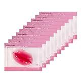 Adofect 30 Pieces Peach Moisturizing Collagen Lip Masks Crystal Lip Care Gel Pads Patches, Mouth & Lips Age Defying Masques - Great for Anti-Chapped, Anti-Wrinkle, Plump Your Lips, Rose Red