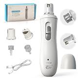 Tife Pet Nail Grinder,2 Speed Electric Rechargeable Dog Nail Trimmer,Quiet and Low-Vibration Pet Nail Grinders,Painless Dog&Cat Grooming Supplies for Large Medium Small Pets (White-528)