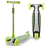 3 Wheel Scooter for Kids Ages 6-12,Kids Scooter with Light Up Wheels, Sturdy Deck Design, and 4 Height Adjustable Suitable for Kid Ages 3-12