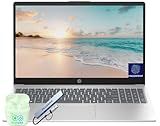 HP 15.6" FHD Business & Student Laptop, 8-Cores Intel Core i3, Windows 11 with PLUSERA Earphones & 8-in-1 Hub Included, Fingerprint Reader, Natural Silver (Intel Core i3, 16GB RAM | 256GB SSD)