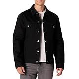 Amazon Essentials Men's Regular-Fit Low Stretch Denim Jacket, Black, Large