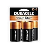 Duracell Coppertop D Batteries, 4 Count (Pack of 1), D Battery with Long-lasting Power, All-Purpose Alkaline D Battery for Household and Office Devices