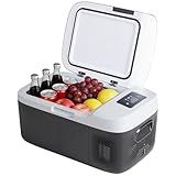 OLIXIS Portable Car Refrigerator, 17QT Single-Zone Electric Cooler for Vehicles, -4℉-68℉ Freezer Smart Control via Bluetooth with Car Battery Protection, Child Lock, 12/24V DC & 100-240V AC Powered