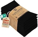 Utopia Kitchen Black Cloth Napkins [12 Pack, 18x18 Inch] Absorbent Cotton Blend Washable and Reusable for Dinner, Restaurant, Lunch, Wedding and Hotel
