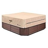 UCEDER Waterproof Hot Tub Cover Outdoor Spa Cover (86''x86 x 20'') 600D Heavy Duty Polyester Hot Tub Cover Protector(Brown)