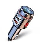 LIHAN Bluetooth 5.4 Car Adapter FM Transmitter, USB-C PD 30W & QC3.0 18W Fast Charging, HiFi Bass EQ, CVC Hands-Free Calls, Siri Google Assistant, Wireless Radio Adapter for 12V/24V Cars/Trucks/Vans