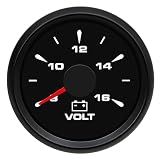 Geloo 52mm Marine Voltage Gauge 8-16 Volt Meter Gauges Boat Car Voltmeter Gauge Set with 7 Colors Backlight Waterproof Voltmeter Gauges Indicator 9-32V