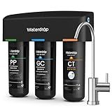 Waterdrop TSB 8 Layer High Capacity Under Sink Water Filter, Reduces PFAS, PFOA/PFOS, Fluoride, Chlorine, Bad Taste & Odor, with Dedicated Faucet, NSF/ANSI 42 Certified Element, USA Tech