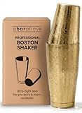 A Bar Above Professional Boston Shakers Set 18 oz Weighted and Unweighted Stainless Steel Cocktail Shaker Set for Bartenders, Premium 304 Steel Bar Shaker, Essential Bartending Tools for Mixing Drinks