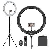 Hagibis 21 inch Ring Light with Stand Outer 55W 5600k Dimmable LED Light, Tripod Stand,and Phone Holder，Remote Controller,Carrying Bag ，CRI 97+ 2540lux, for Streaming Home Office Zoom Call Lighting