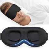 Vynix® Sleep Mask for Men Women - 100% Blackout Eye Masks for Sleep - 3D Soft Sleeping Mask for Side Sleepers - Zero Pressure Lash Extensions Eye Cover Shade for Airplane Travel Essentials, Black