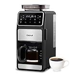 Gevi Grind & Brew Coffee Maker 10 Cup, Built-In Burr Grinder Drip Coffee Machine, Programmable Touch Screen, 4-Hour Warm Plate, Permanent Filter & Glass Carafe