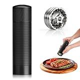 Manual Pepper Grinder, Professional Grade Heavy Duty High Output Pepper Mill, with Textured Non-Slip Design, Pepper Grinders, Metal, Stainless Steel, Aluminum, Adjustable, Refillable Pepper Mills
