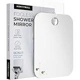 HONEYBULL Fogless Shower Mirror for Shaving, No Drill Mount, Compact 6x8in