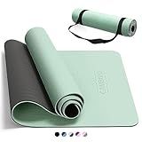 CAMBIVO Yoga Mat for Women Men Kids, 72" x 24" TPE Yoga Mats, 1/3 & 1/4 & 2/5 Inch Extra Thick Yoga Mat Non Slip, Workout Mat with Carrying Strap for Yoga, Pilates,Meditation and Floor Exercises
