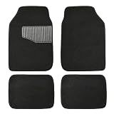 Amazon Basics Universal Fit Anti-Slip Carpet Floor Mats, Full Set for Car, SUV, Van & Truck, 4 count, Black, 25"L x 17.5"W (Front), 13"L x 17.5"W (Rear)