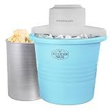 Nostalgia Electric Ice Cream Maker - Old Fashioned Soft Serve Ice Cream Machine Makes Frozen Yogurt or Gelato in Minutes - Fun Kitchen Appliance - Blue - 4 Quart