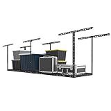 FLEXIMOUNTS 2x8 Overhead Garage Ceiling Storage Rack Organization, Black